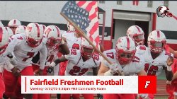 Flyer announcing the Freshman Football meeting on Tuesday, March 22 at 6:30 p.m. at the high school. 